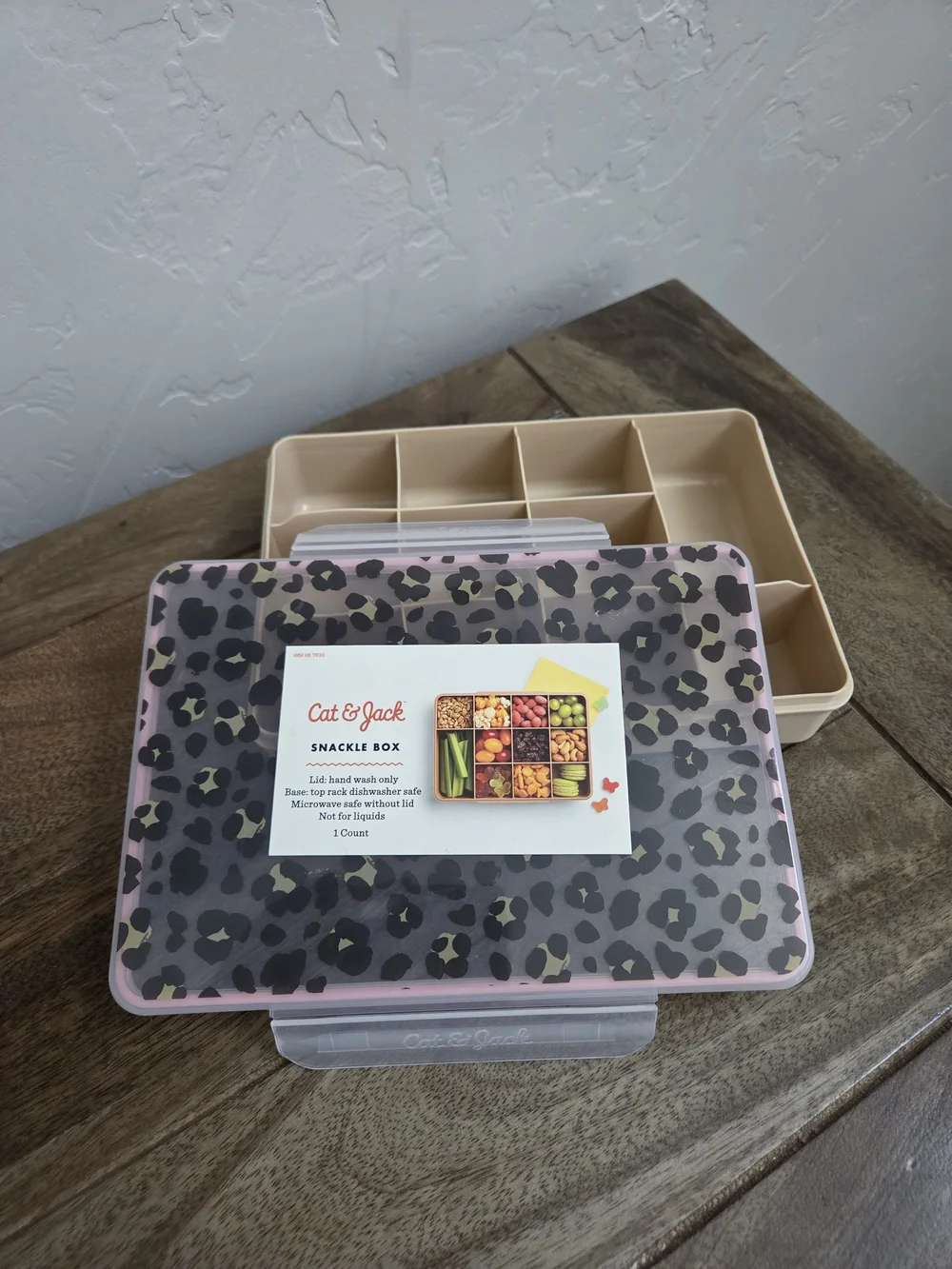 Cat & Jack Target Leopard Print Snackle Box and Reusable Bags Set